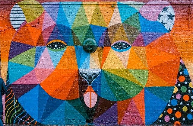 Graffiti voorbeeld gekleurde beer