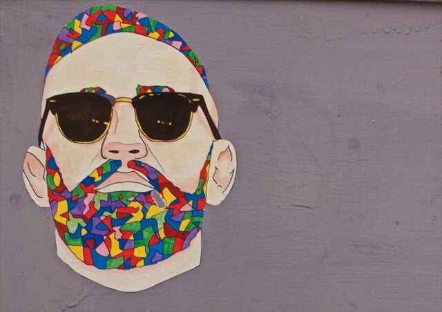 Graffiti voorbeeld man met zonnebril